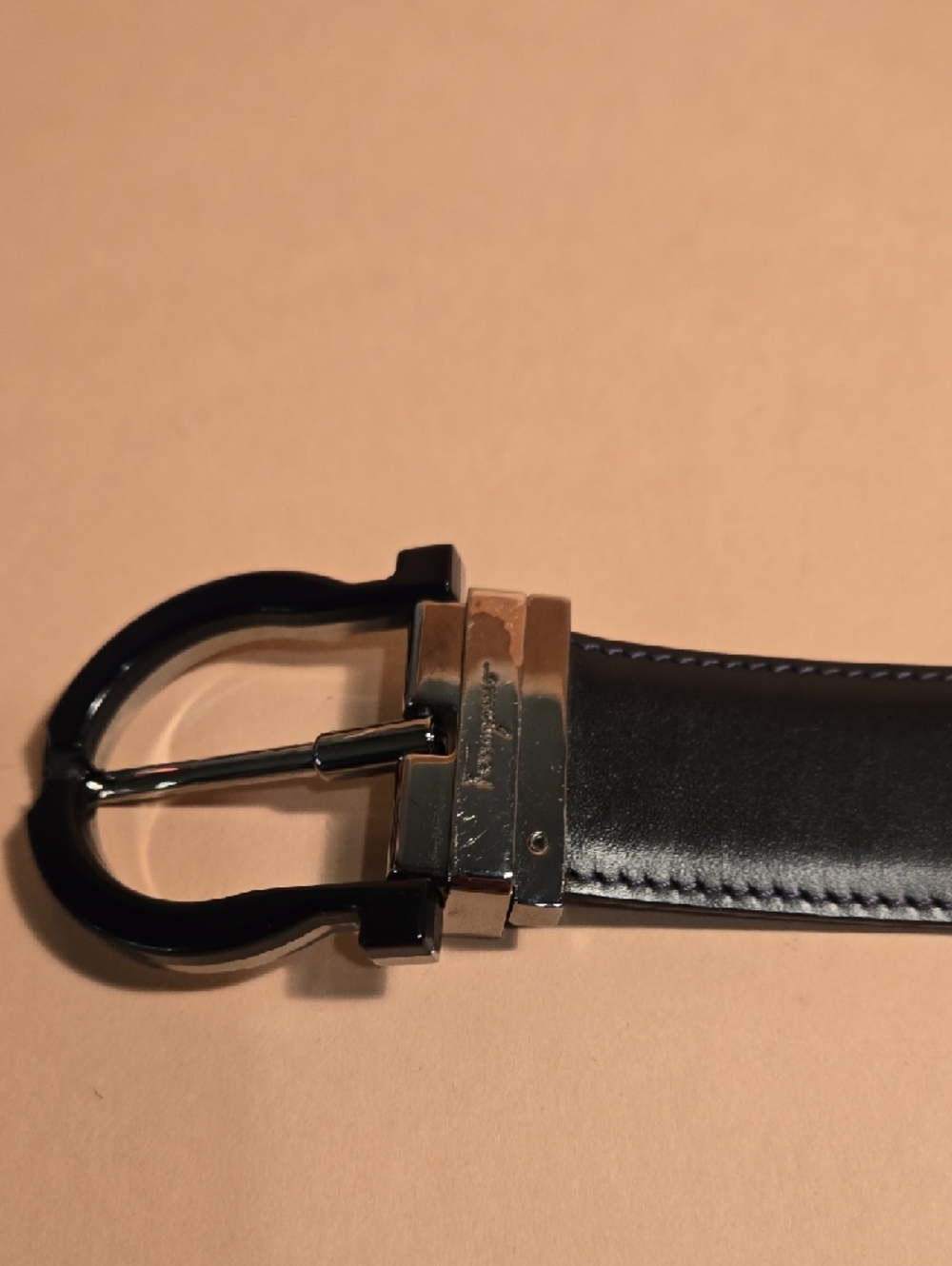 Authentic Men's SALVATORE FERRAGAMO Leather Belt BlackReversible - Picture 8 of 8